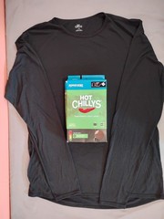 Men’s Pepper Skins Crewneck Active Fit Midweight Base Layer Shirt Black Large
