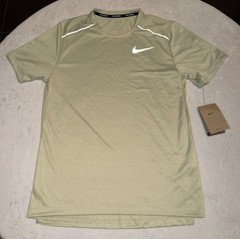 Nike Dri Fit Miler Men’s Sz S Running Top Reflective SS Olive Aura AJ7565-371