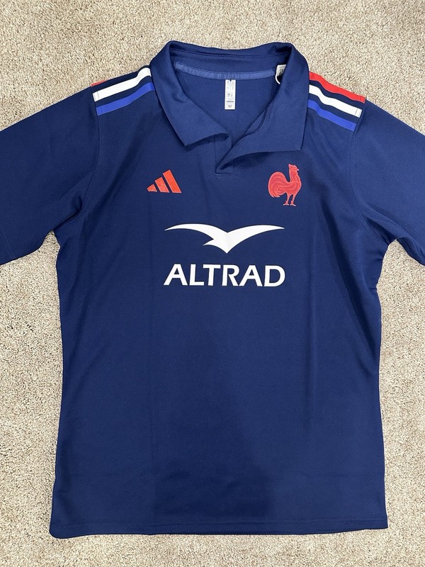 Adidas France Rugby Polo Replica Jersey 24/25 Men’s Large Blue New JG3533 gallery