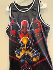 Marvel Deadpool & Wolverine Mesh Jersey Tank Top M Black/Red