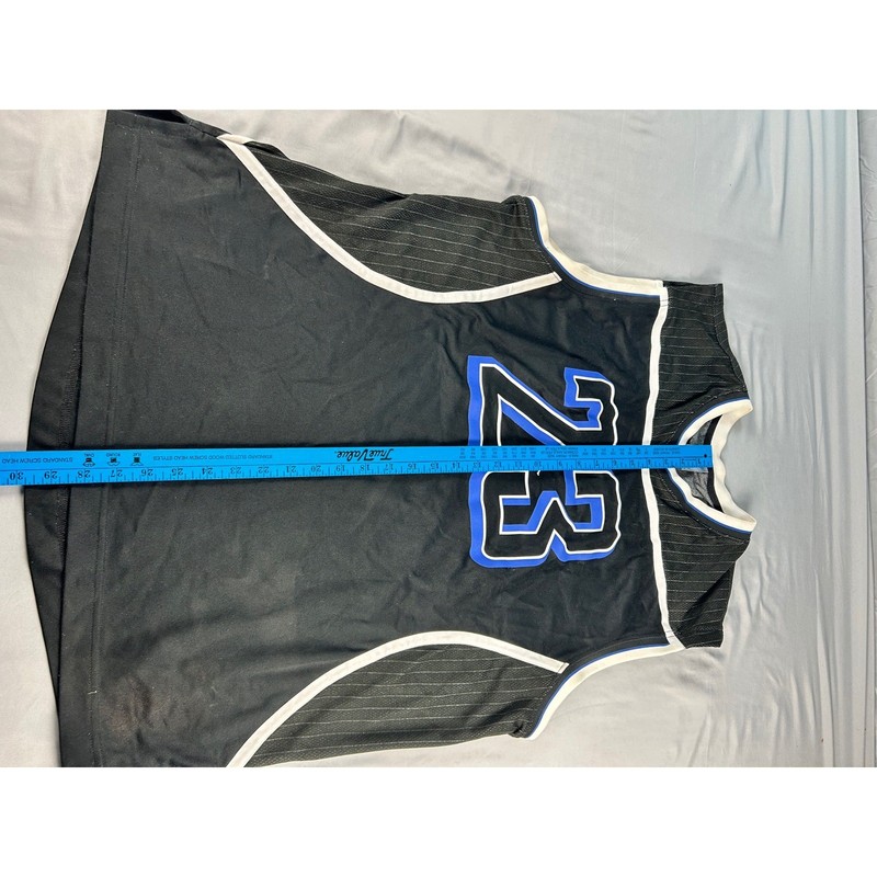 Jordan Brand 23 Basketball Jersey Mens XL Black Blue Pinstripe Mesh V-Neck Tank gallery