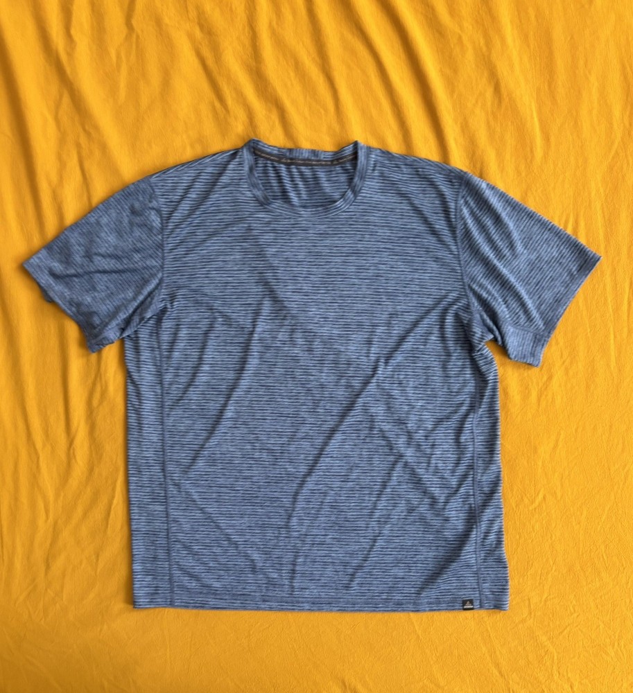 Prana Shirt Mens Large Blue Breathe Short Sleeve Active Performance T-Shirt