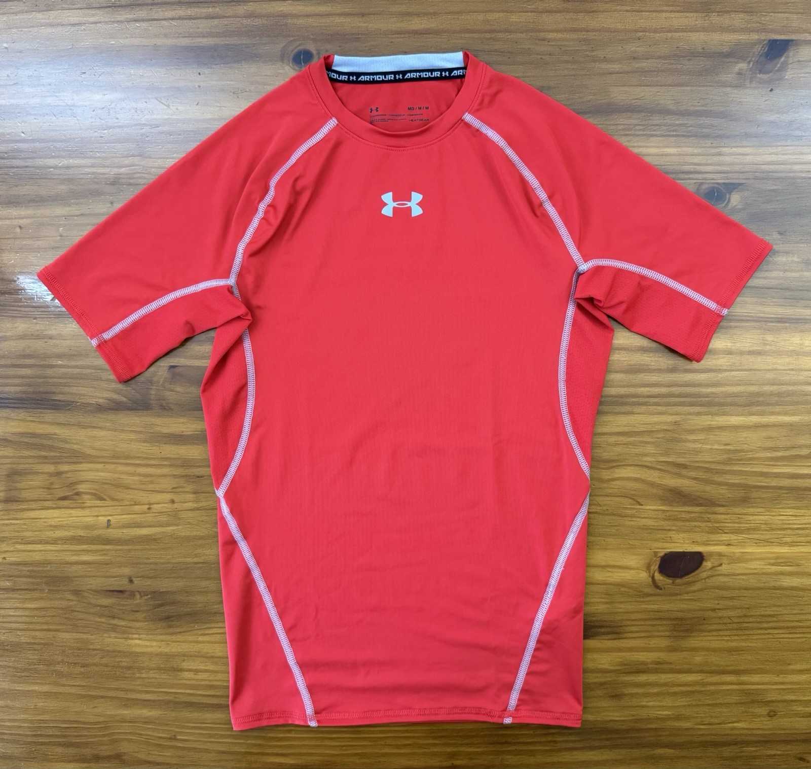 Under Armour HeatGear Compression Fit Shirt Men's Medium Red Short Sleeve gallery
