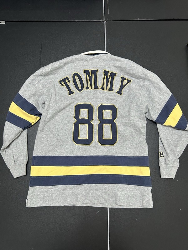 Vintage 90's Tommy Hilfiger Athletics Division 88 Men's Medium Rugby Shirt Top gallery