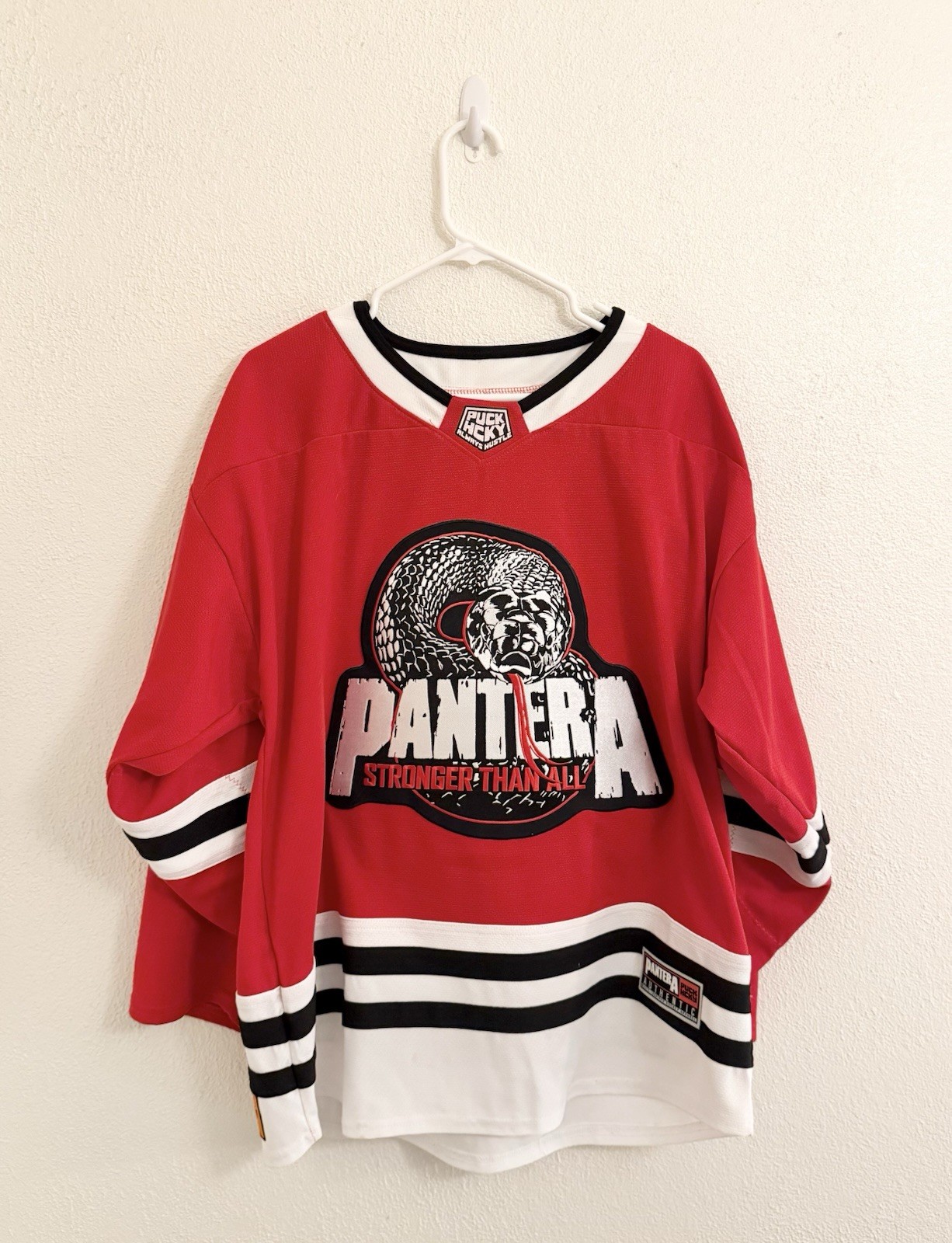 PUCK HCKY Pantera Stronger Than All Metal Rock Band Hockey Jersey Size Large gallery
