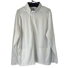 Graham Luxe 1/4 zip pullover long sleeve golf large white activewear men