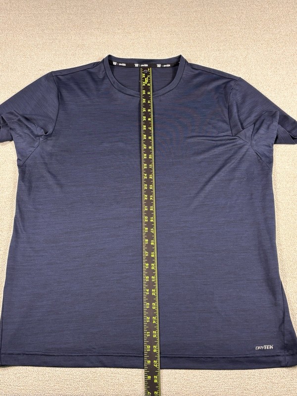 Tek Gear Dry Tek Athletic Performance Running T-Shirt Men Large Navy Blue Wick gallery