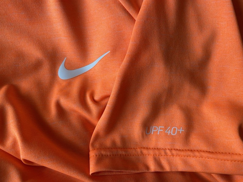 Nike Dri-FIT Swim Men's UV Protection Crew Neck Short Sleeve Orange Tee Size M gallery