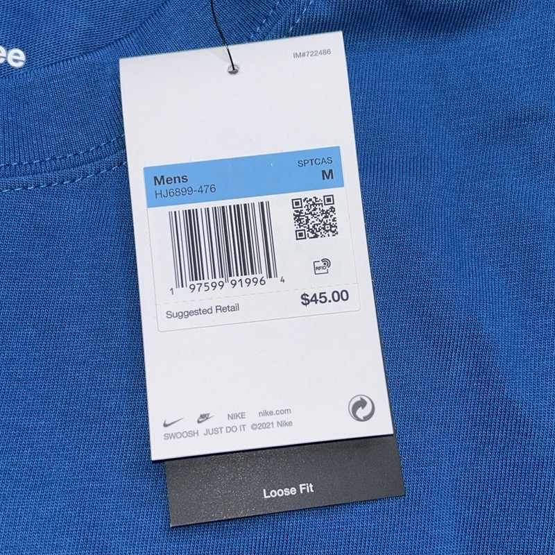 Nike Sportswear Air Graphic Tee Medium Blue Loose Fit Floral NWT gallery