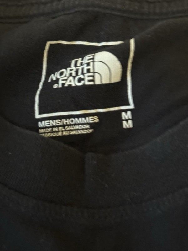 The North Face Mens Long Sleeve Tee Black Graphic Medium Logo Hiking Gorpcore gallery