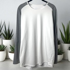 Bylt Basics Drop Cut Lux Long Sleeve Baseball Grey White Athletic Comfort L