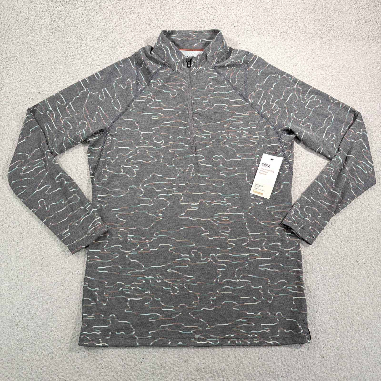 NWT Saxx Mens XL Roast Master 1/2 Zip Base Layer Midweight Slim Fit Long Sleeve gallery