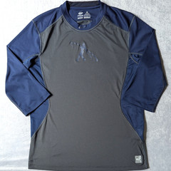 Nike Pro Combat Shirt Mens Large Gray Blue 3/4 Sleeve Ken Griffey Jr Baseball