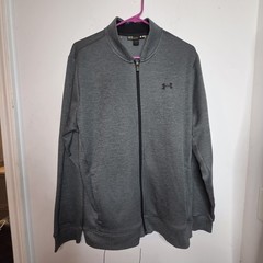 Under Armour Sweatshirt Mens Large Gray Full Zip Storm1 Water Resistant Fleece