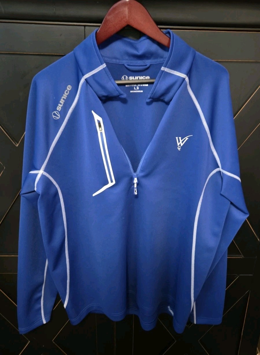 Mens Sunice Allendale 2.0 Water Repellant 1/4 Pullover Shirt Blue Sz L gallery