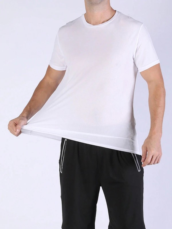 Men Sports T Shirt Gym Fitness Running Top Tee Workout Casual Jogger Run Gift gallery