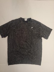 Gymshark Basic Logo Tshirt Mens Size Small Gray Animal Print Camo Athleisure