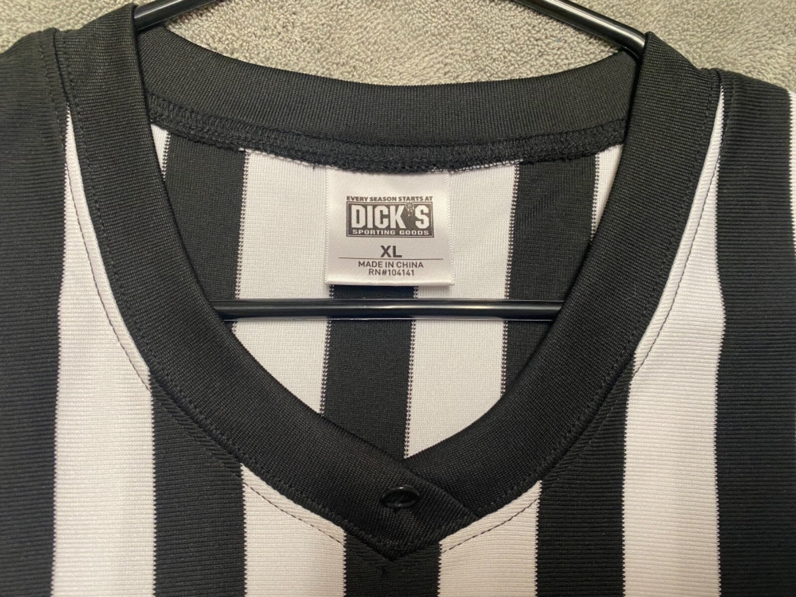 Dick's Sporting Goods Referee Shirt XL Black White Stripe Official Pullover gallery