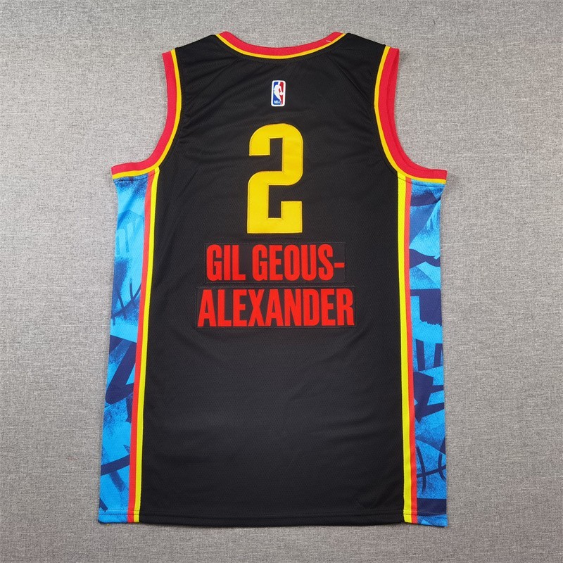 New Shai Gilgeous-Alexander #2 Stitched Black SportShirt Adult Size:S-XXL gallery