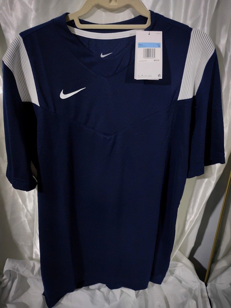 Nike Sideline Jersey Shirt Men's Medium Navy Blue White NWT