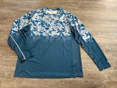 HUK Long Sleeve Fishing T Shirt Performance Men’s Snakeskin Camo Blue Sz Large