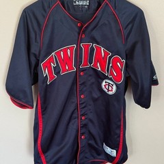 True Fan Minnesota Twins Stitched Jersey Size Large Button-up