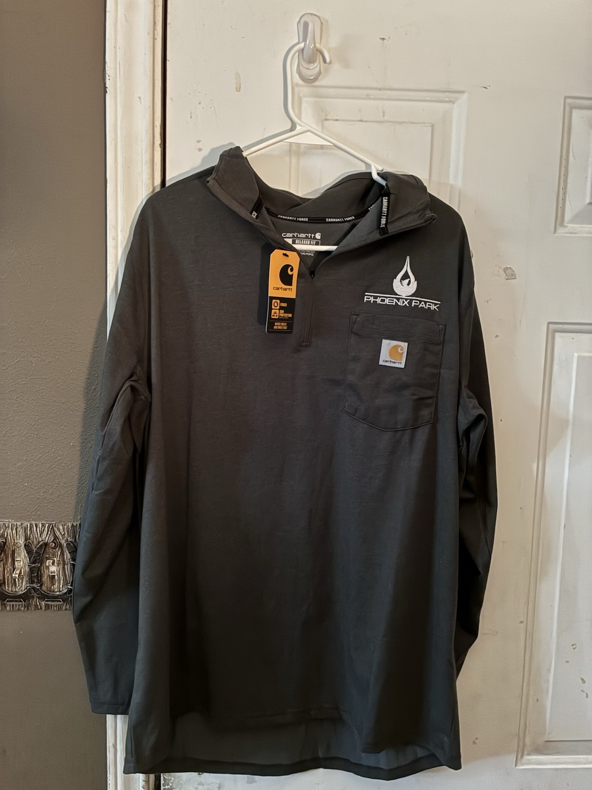 NWT Carhartt Force LS Mid weight Shirt Men’s Size Large Relaxed Fit Quarter Zip gallery