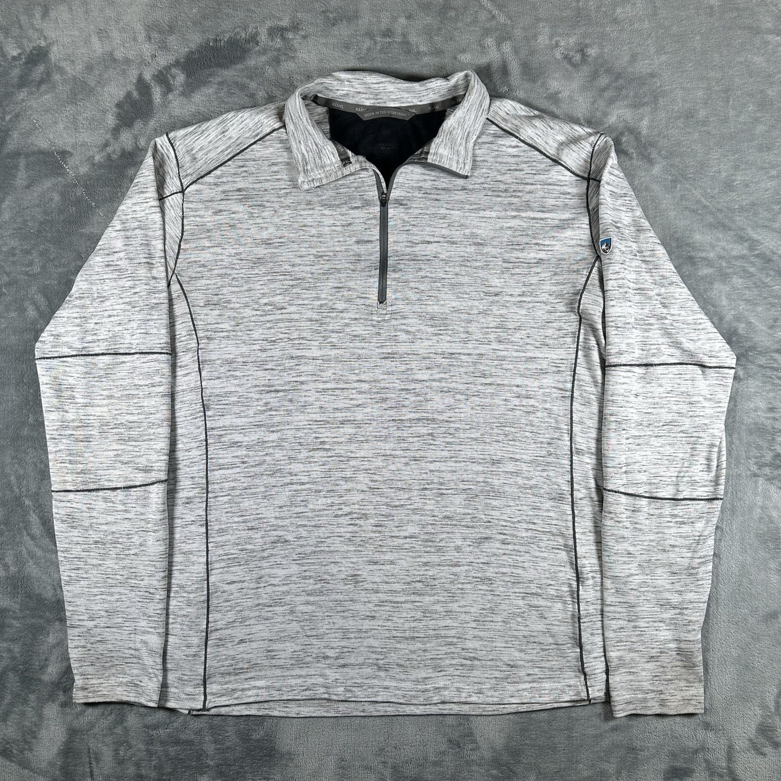 Kuhl Alloy Shirt Mens 2XL Gray 1/4 Quarter Zip Long Sleeve Performance Pullover gallery