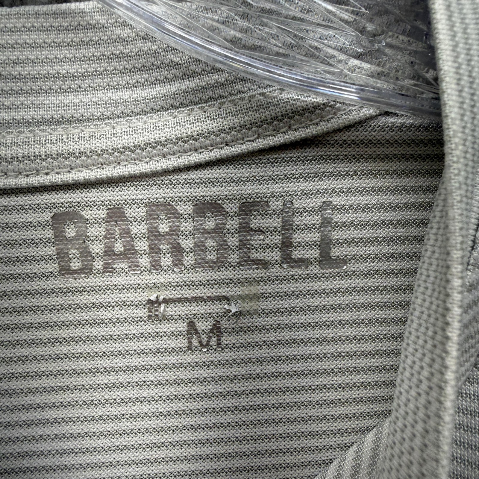 Barbell Apparel Shirt Mens Medium Gray Henley Sleeve Athletic Gym Performance gallery