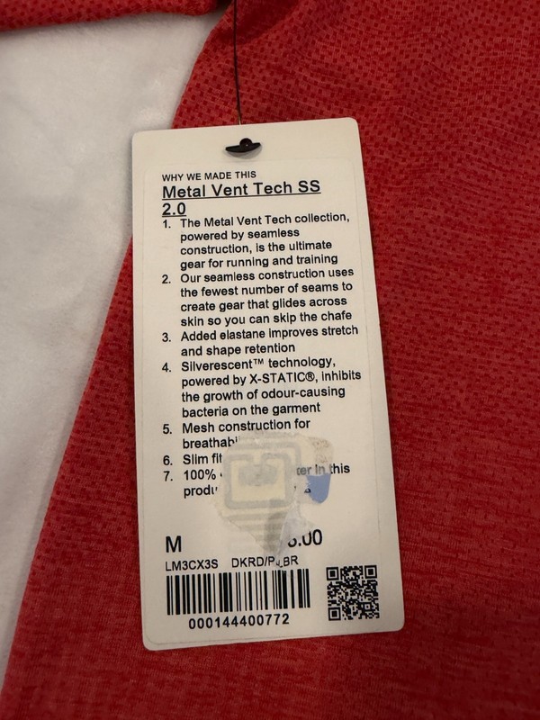Lululemon Metal Vent Tech Short Sleeve 2.0 Men’s M DKRD/PBR gallery