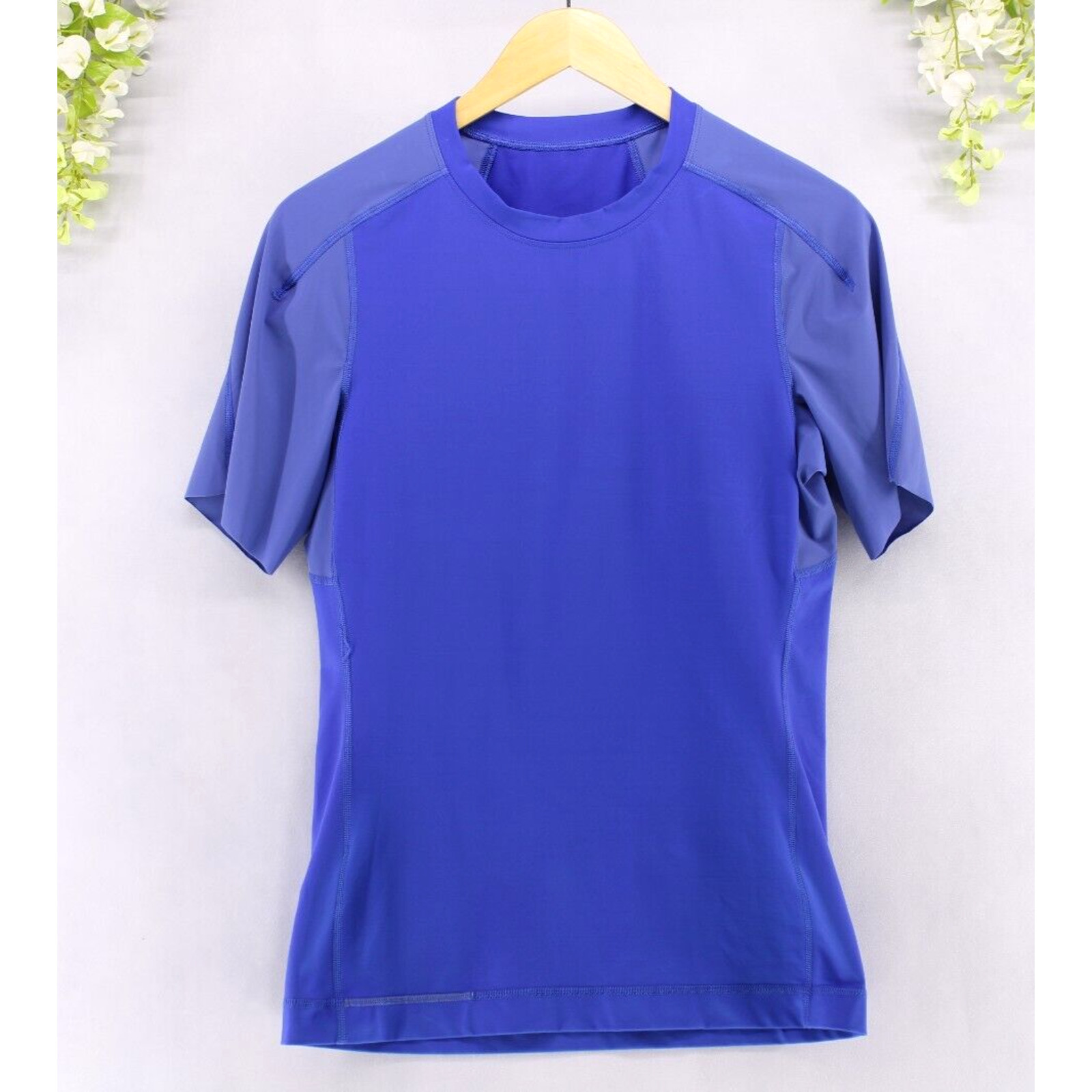 Lululemon Men's Repetition Short Sleeve Smooth Lux Shirt Harbor Blue Sz S gallery
