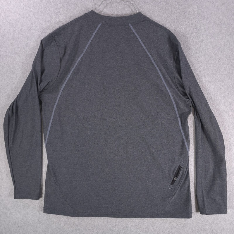 Coolibar UPF 50+ Aqua Suntect Gray Long Sleeve Vent Crew Neck Shirt Mens Large gallery