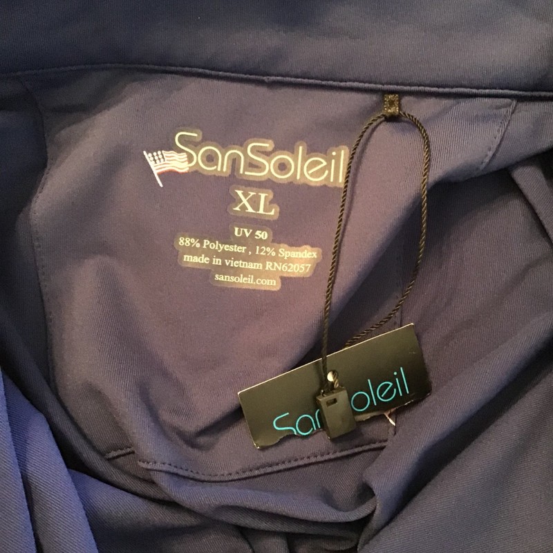 Men’s SanSoleil Golf Pullover SZ XL Blue American Flag LS UV 50 Cooling New NWT gallery