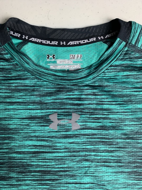 Under Armour Men's Compression Heat Gear Shirt Green And Black Size Small S gallery