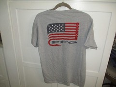 shirt top mens large gray columbia flag red white american pfg