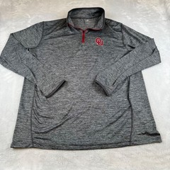 Oklahoma Sooners Colosseum Pullover Gray Red Quarter Zip Men’s Size L