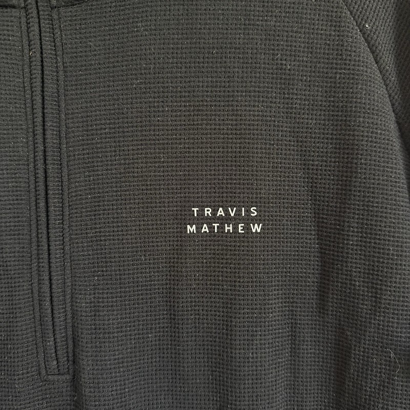 Travis Mathew Performance Waffle Quarter Zip Pullover Black Men’s Medium gallery