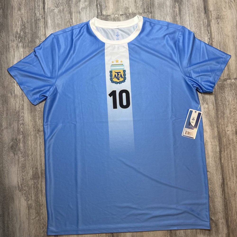 AFA Men’s Active Jersey Messi #10, Size Medium, Blue