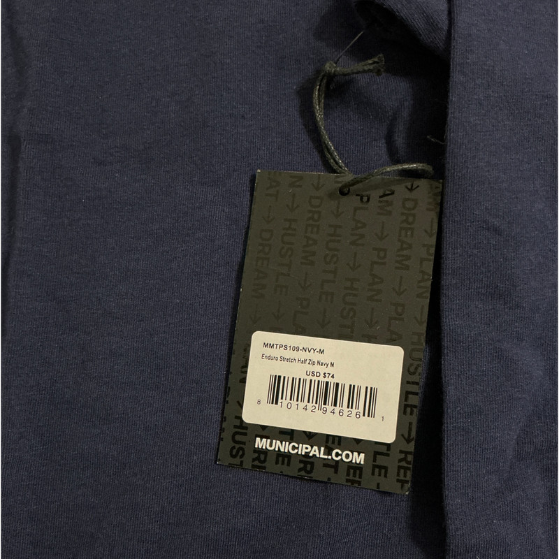 Municipal Enduro Stretch Half Zip Pullover Navy Men's Medium NWT Activewear gallery