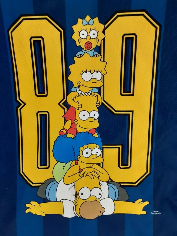 The Simpsons Adult Small Double-Sided Bart Homer Marge AOP Hockey Jersey Striped gallery
