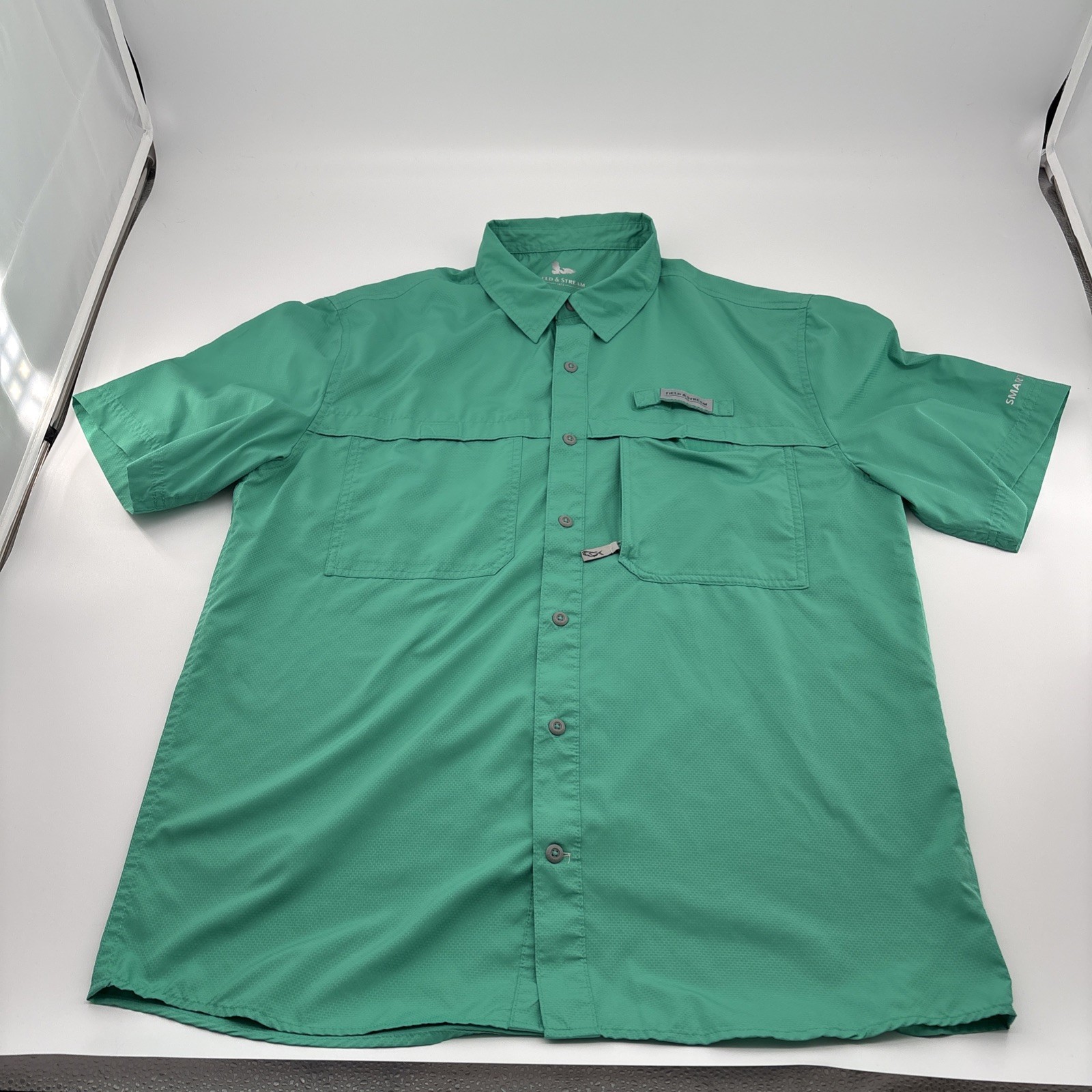 Men's Field & Stream Smart Cool Fishing Shirt Vented Back Green Color Size Med gallery