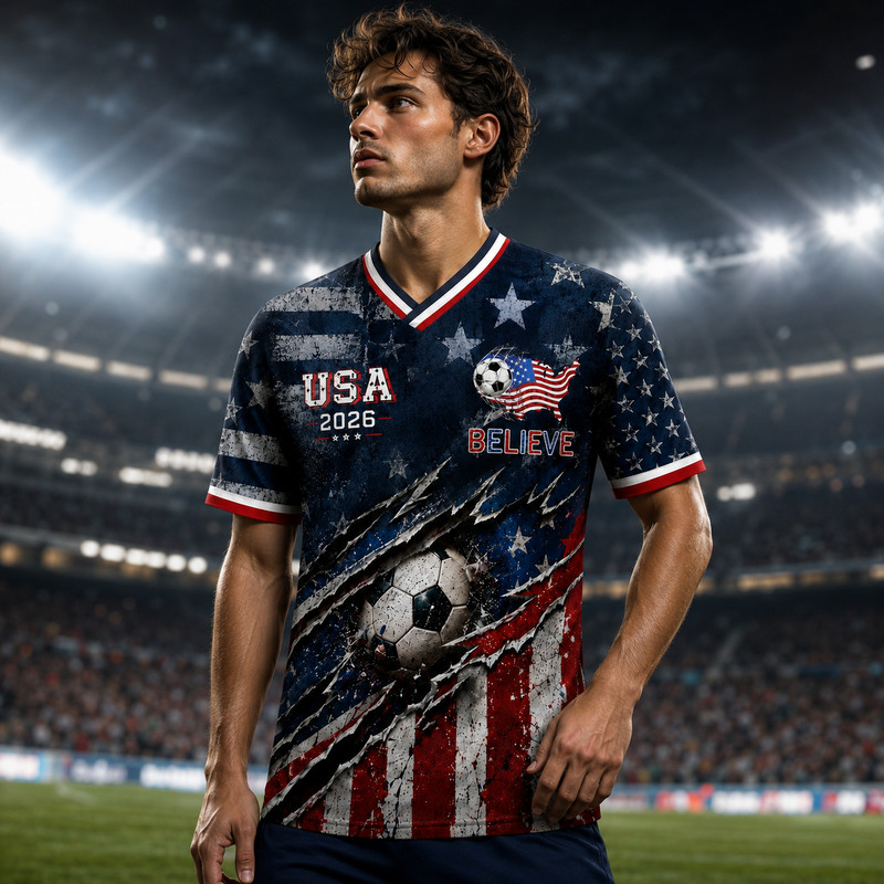 Patriotic USA 2026 Soccer Jersey Custom Name Number 10 Football Fan Shirt Gift gallery
