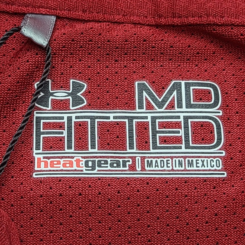 Under Armour Golf Shirt Mens MD Red New HeatGear Fitted Long Sleeve gallery