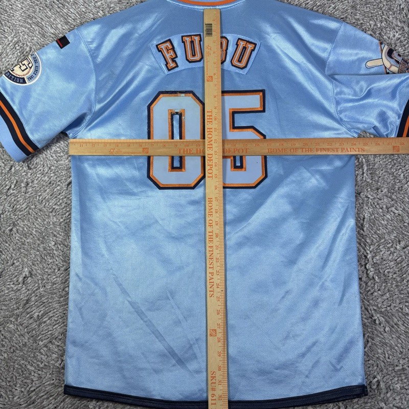 FUBU Jersey Mens Large EASTSIDE Blue 2005 V-Neck Heavyweight 50 Cent Y2K Hip Hop gallery