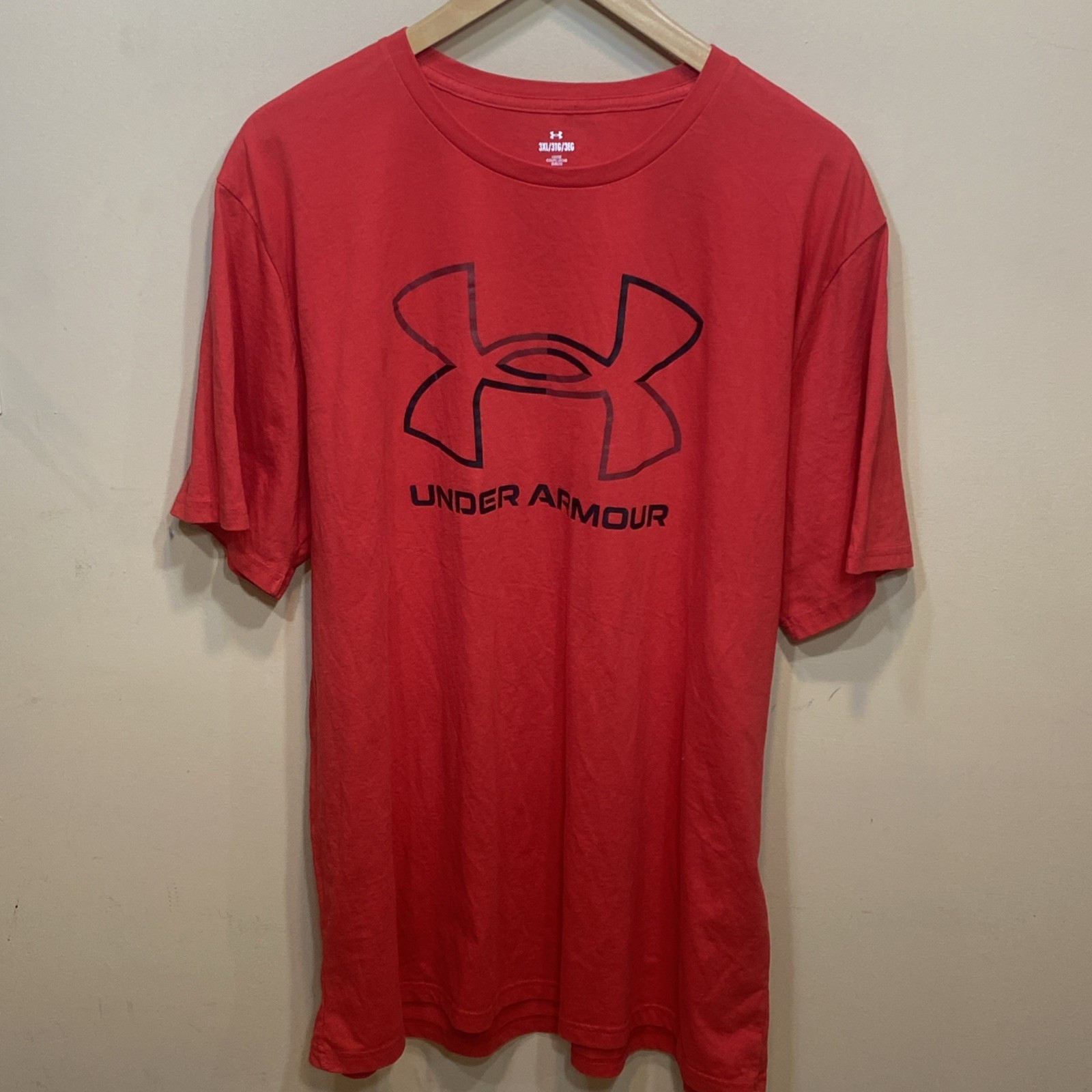 Under Armour TShirt Men's 3XL XXXL Red Black Gym Running Athletic Loose Fit A66 gallery