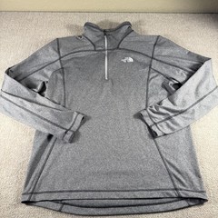 The North Face Pullover Mens Medium Gray Quarter Zip Long Sleeve Performance
