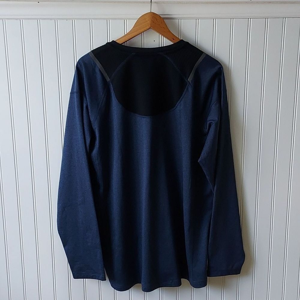Spyder Active Pro Web Men's L Shirt Wicking Long Sleeve Heather Navy Blue Black gallery