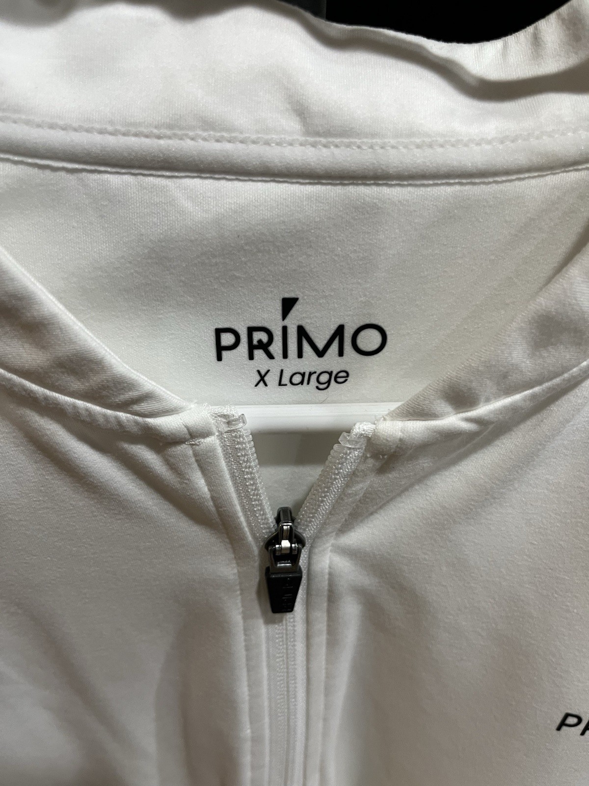 Primo Men's White 1/4 Zip Long Sleeve Mock Neck Polyester Pullover XL gallery