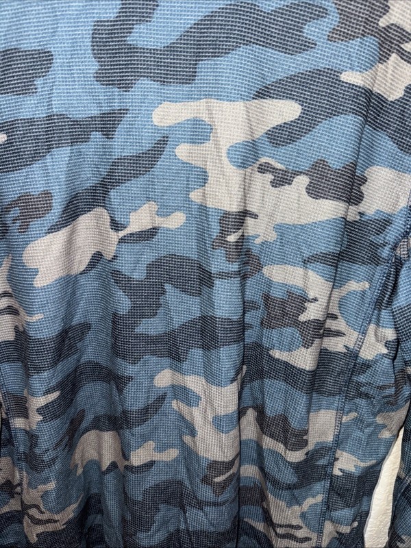 Magellan Outdoors Blue and Gray Camo Long Sleeve Top Size Large gallery