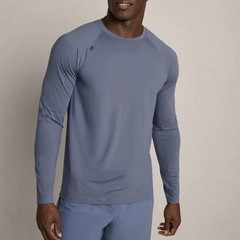 Rhone Reign Long Sleeve Soft Performance T-Shirt Blue Sweat-Wicking Size XXL 2XL
